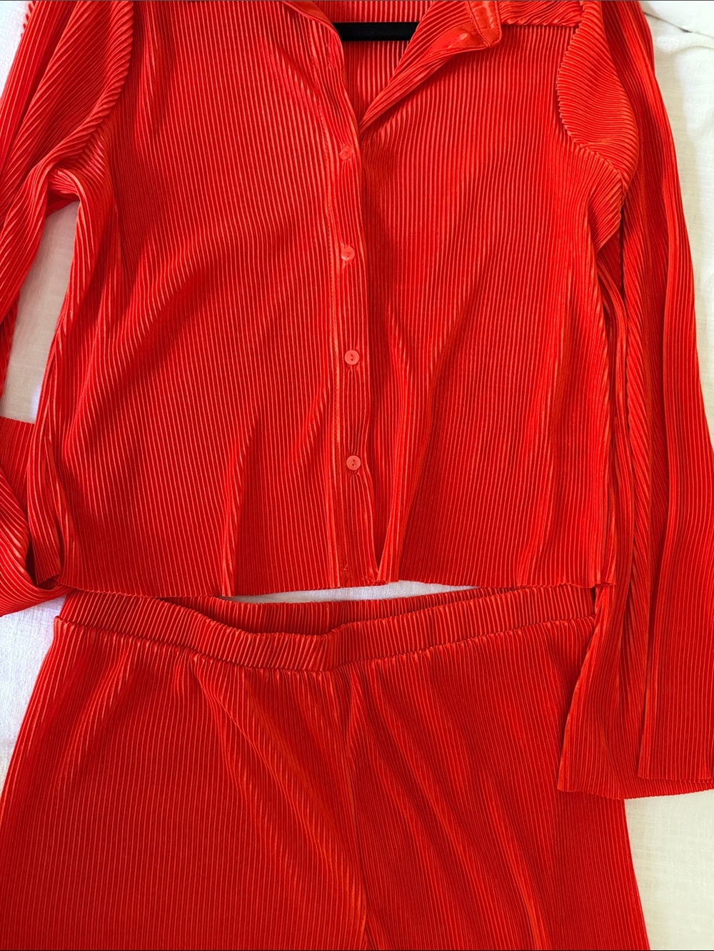 RO&DE Orange Striped Button Front Set Size Medium - Picture 2 of 3